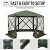 Aghana Digitals Green 12'x12' Hexagon Pop-Up Gazebo: 6-8 Person Mesh-Walled Canopy with Fiberglass - 4 of 4