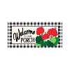 Evergreen Indoor Outdoor Doormat Bundle Set of 5 - Frame and 4 Welcome Seasonal Inserts Blue Truck Geraniums Snowmen Popsicles - 3 of 4