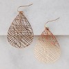 Lightweight Boho Earrings: Geometric Filigree Dangle in Gold, Rose & Silver Tones - 3 of 4