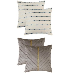 REGALWOVEN 4 Pcs Modern Farmhouse Decorative Throw Pillow Covers 18" x 18" - 1 of 4