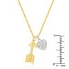 Slickblue Pave Heart and Arrow Pendant for Women, 18K Gold Plated, CZ, 16” Chain with Extender, Fashion Jewelry - 3 of 3