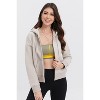 Spruce Fashion Women Zip Up Cropped Hoodie Fall Oversized Sweatshirts Winter Fleece Cotton Comfy Long Sleeve - 3 of 4