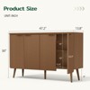 FURNIinspire Utility Storage Cabinets 4 Door Large Capacity Lockers, Sideboard Buffet Cabinet With For Dining Room, Walnut color, 13.8"*47.2" *30" - 3 of 4