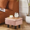 ChicFurnit Ottomans and Benches Storage Ottoman Rectangle Footstool Foot Rest Footstool with Wood Legs for Living Room, Pink, 16.54"*12.6"*6.69" - 2 of 4