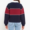 Women's Colorblock Polo Collar Long Sleeve Sweatshirt – Casual Pullover Top for Fall by Cherie Code - 4 of 4