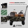 Collapsible Garden Cart with Removable Canopy, Extra Large Folding Utility Wagon Carts with 7" Wheels, 360 Degree Swivel Wheels & Adjustable Handle - 4 of 4