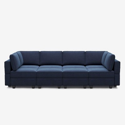 Belffin Modular Velvet Sleeper Sofa with Storage Seat (8 Seats + 8 Sides)