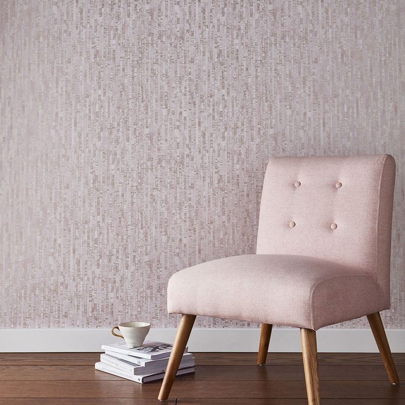 Betula Blush Pink Abstract Striped Paste the Wall Wallpaper, 2 of 5