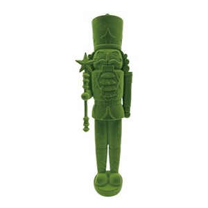 Transpac Green Flocked Resin Nutcracker Decorative Object for Christmas Tabletop Decor Indoor Use Gift Giving and Hostess Gifts Spot or Wipe Clean Add - 1 of 1