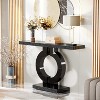 Hommoo 43-Inch Mirrored Console Table with O-Shaped Base Black - 3 of 4