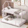 Twin Over Full Metal Bunk Bed with Ladder and Guardrails - 2 of 4