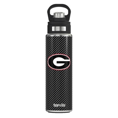 NCAA Georgia Bulldogs Carbon Fiber Wide Mouth Water Bottle - 24oz