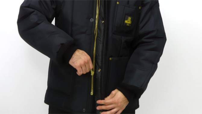 RefrigiWear Men's Insulated Iron-Tuff Polar Jacket with Soft Fleece Collar, 2 of 8, play video