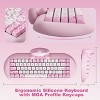 MaseiKar C68 Wireless Mechanical Keyboard, 65% Gaming Keyboard Hot Swap,BT5.0/2.4G/Wired, RGB Backlit,Silicone Ergonomic (Caramel Coffee Switch,Pink) - 3 of 4