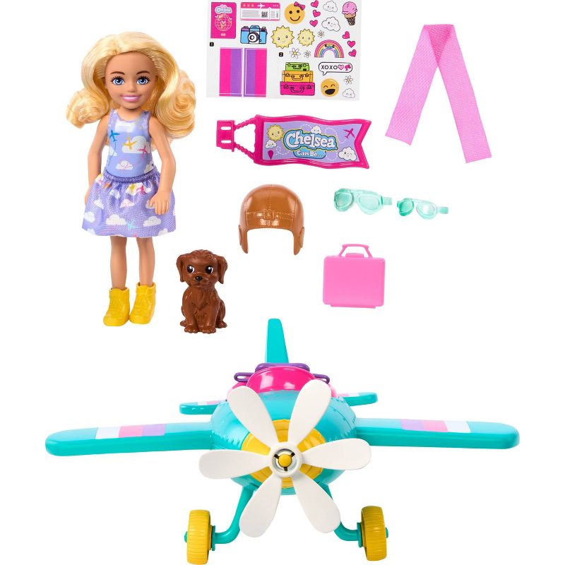 Barbie Chelsea Can Be&#8230; Plane Doll &#38; Playset, 2-Seater Aircraft with Spinning Propellor &#38; 7 Accessories, 4 of 7