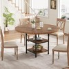 Whizmax Round Dining Table for 4, 47.2 Inch Roman Column Dining Table with Storage Space for Kitchen, Dining Room, Living Room- (Table Only) - 3 of 4