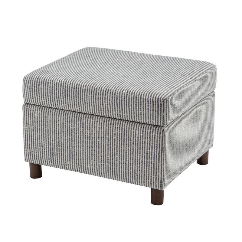 25" Wide Rectangle Storage Ottoman with Wood Legs and Hinged Lid - WOVENBYRD, 6 of 17
