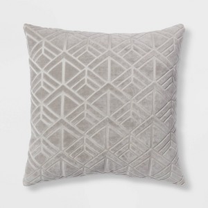 Euro Carved Velvet Jacquard Decorative Throw Pillow - Threshold™ - 1 of 4