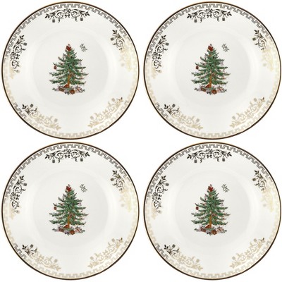 Spode Christmas Tree Gold Bread & Butter Plates, Set Of 4, 22 Karat ...