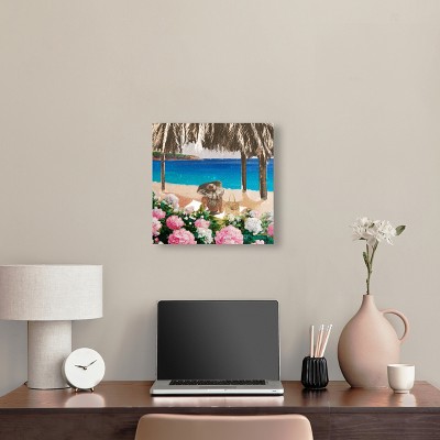 Relaxing Coastal Beach Scene Canvas Wall Art, 16" x 16"