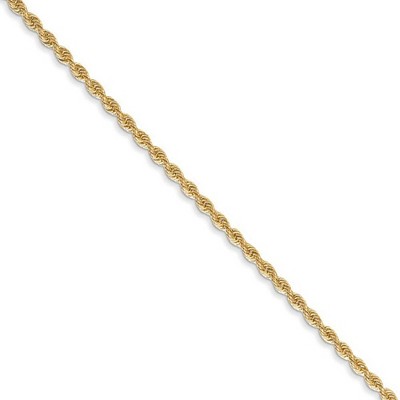 Black Bow Jewelry 1.5mm, 14k Yellow Gold Handmade Rope Chain Necklace