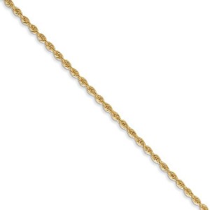 Black Bow Jewelry 1.5mm, 14k Yellow Gold Handmade Rope Chain Necklace - 1 of 4