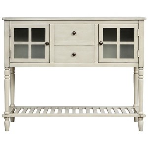 NicBex 42"Console Table with 2 Small Drawers and Glass Doors,Modern Entryway Table with Wood Frame for Hallway,Living Room - 1 of 4