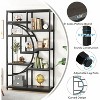 Lirago Freestanding Bookcase - 9-Tier Open Shelf Etagere with Metal Frame & Woodgrain Shelves Rustic Gray & Black - 4 of 4