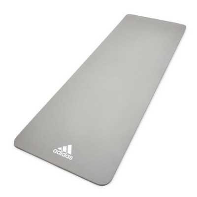 Adidas ADYG-10100GR Universal Exercise Roll Up Slip Resistant Fitness Pilates and Yoga Mat, 8mm Thick, Grey