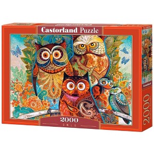 2000 Piece Jigsaw Puzzle, Owls, Animal puzzle, Art. Jigsaws, Animal painting, Vibrant color, Adult Puzzle, Castorland C-200535-2 - 1 of 4