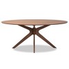 71" Monte Wood Oval Dining Table Walnut - Baxton Studio: Mid-Century, Seats Six, Splayed Legs - image 2 of 4