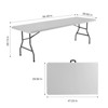 FONTOI 94 Inch Indoor Folding Table Outdoor Portable Table Heavy Duty Foldable with Handle for Camping Picnic Party, White, 29.92"* 94.49"*29.13" - 3 of 4