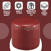 Kings Brand Furniture Nailhead Trim Upholstered Stool Ottoman - 3 of 4