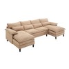 U-Shaped Modular Sectional Sofa with Chaise Lounge, Terrycloth Upholstery, 4-Seater - 2 of 4