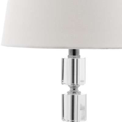 Erin Crystal Cube Table Lamp Set - Clear & Off-White