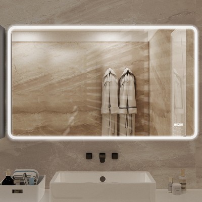 Vynxaria 60" x 36" Dimmable LED Wall Bathroom Vanity Mirror: Eco-Friendly Elegance with Anti-Fog Technology