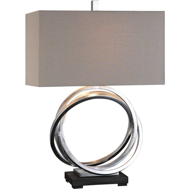 Uttermost Soroca 27 1/2" Silver Leaf Metallic Rings Modern Table Lamp, 1 of 3