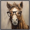 Kate & Laurel All Things Decor 30"x30" Sylvie Hay Those are My Glasses Horse Framed Canvas by The Creative Bunch Studio Beaded Black - 2 of 4