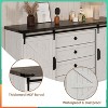 Farmhouse 59" Wood Dresser w/ Sliding Barn Doors & 4 Drawers - TV Stand, Bedroom/Living Room Storage - 4 of 4