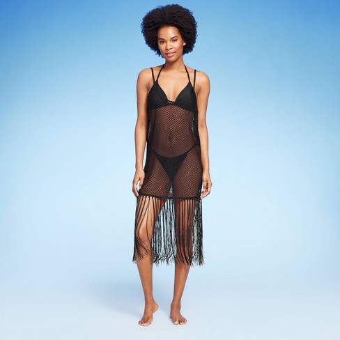 Time and Tru Women's and Women's Plus Lace Crochet Swim Coverup