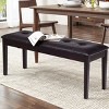 Upholstered PU Dining Room Bench Solid Wood Button Tufted Dining Room Bench - 3 of 4