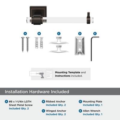 Clear and Oil-Rubbed Bronze Single Post Toilet Paper Holder