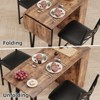 3-Pc Expandable Bar Table Set for 2 - Counter Height w/Upholstered Chairs & Storage - Space-Saving - 4 of 4