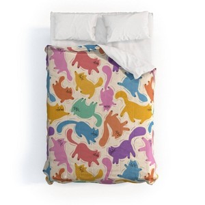 Deny Designs 3pc Full Showmemars Rainbow Cats Kids' Comforter and Sham Set - 1 of 4