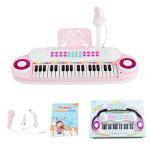 Costway 37-Key Toy Keyboard Piano Electronic Musical Instrument BluePink - 1 of 4