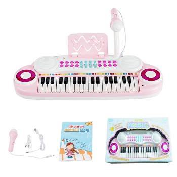 Costway 37-Key Toy Keyboard Piano Electronic Musical Instrument BluePink