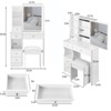 SEVOBAL Dressers Modern Vanity Table Set with Sliding Mirror Cushioned Stool and Storage for Small Bedroom, White, 29.2"*12.6"*50.4" - 2 of 4