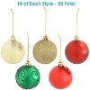 Sunnydaze Holly Jolly Assorted Shatterproof Plastic Christmas Ball Ornament Kit - 50ct - 3 of 4