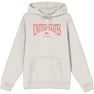 United States of America USA Flag Adult Long Sleeve Hoodie - 1 of 2