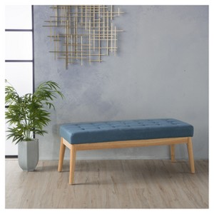 Saxon Upholstered Bench - Christopher Knight Home - 1 of 4